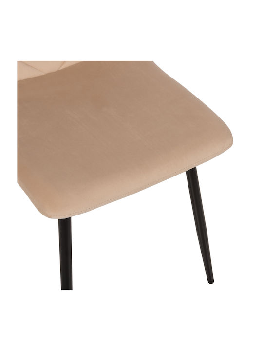 Latrell Dining Room Velvet Chair Ecru 43x54x88cm 4pcs