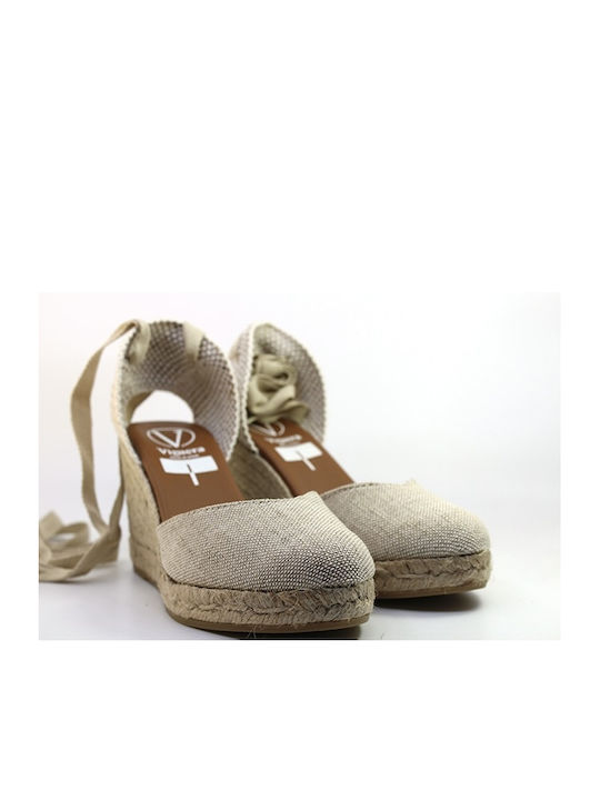 Beige Leather Platforms Viguera Valenciana