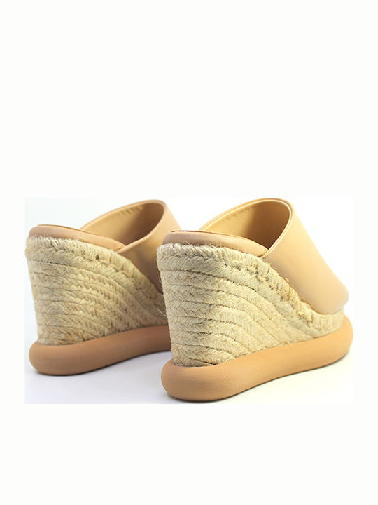 Leather Mules Platforms Paloma Barcelo Gila 241514 Tan