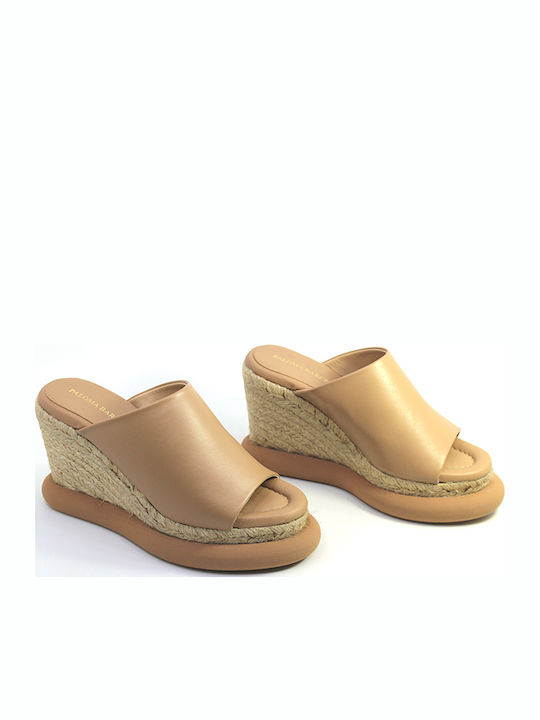 Leather Mules Platforms Paloma Barcelo Gila 241514 Tan