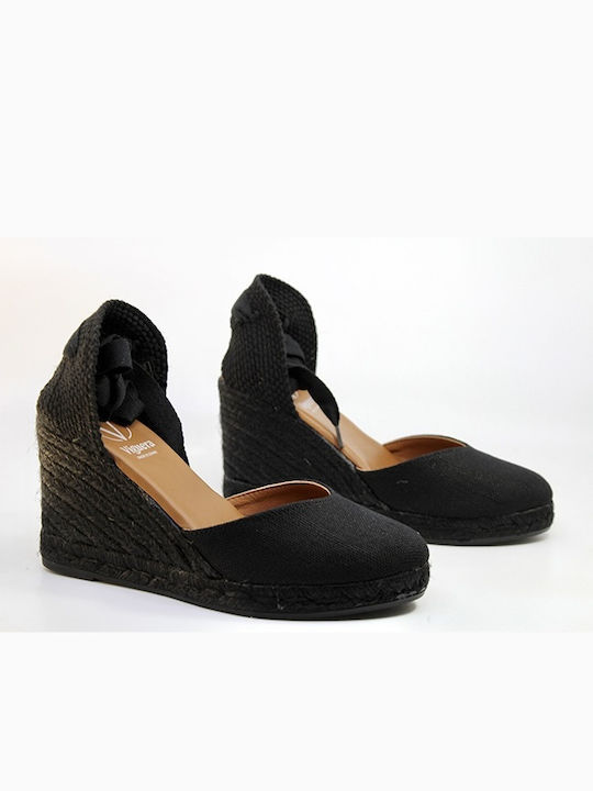 Черни платформени сандали Viguera Valenciana Negro