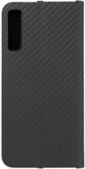 Forcell Luna Carbon Book Piele artificială Negru (Galaxy A7 2018)