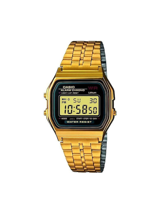 Casio Uhr Chronograph Batterie mit Gold Metallarmband