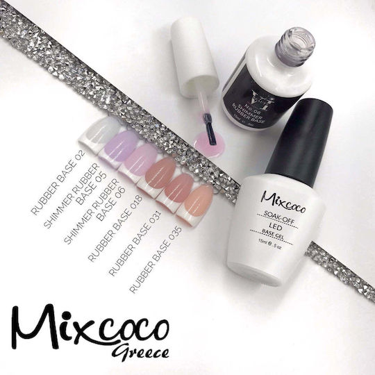 Mixcoco Base Coat for Semi-Permanent Nail Polish Rubber 15ml