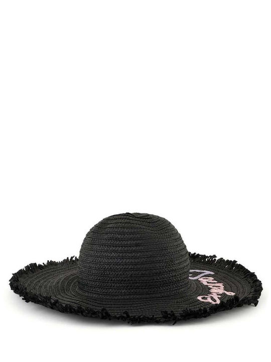 Emporio Armani Frauen Rattangeflecht Hut Schwarz