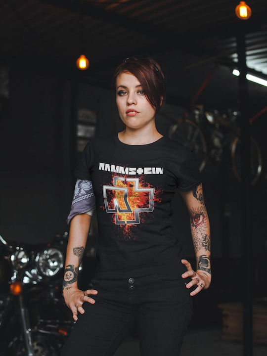 Softworld Rammstein Lava Logo T-shirt Μαύρο
