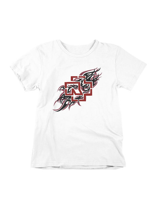 Softworld Rammstein Tribal Logo White T-shirt Λευκό