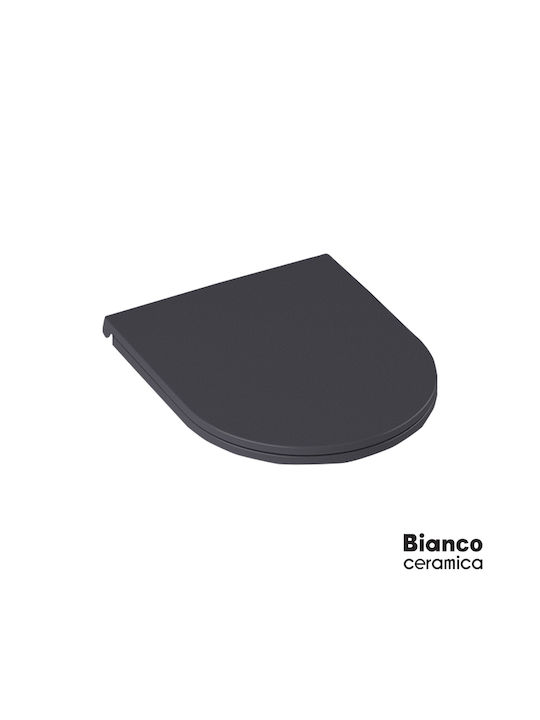 Bianco Ceramica Plastic Soft Close Toilet Seat Anthracite Matt 45cm