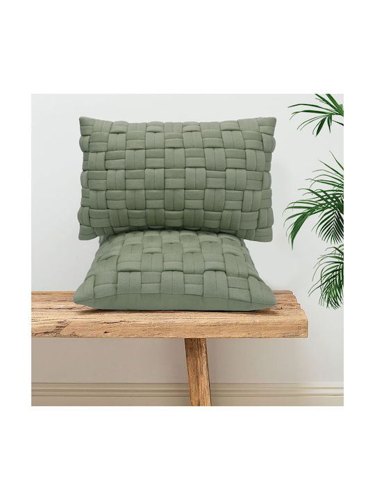 Liolios Home Μαξιλάρι Καναπέ Clusp από 100% Βαμβάκι Pistachio Green 40x60εκ.