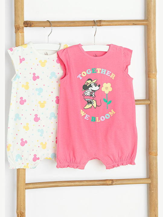 Cool Club Minnie Mouse Set Babystrampler Kurzärmelig Weiß 2Stück