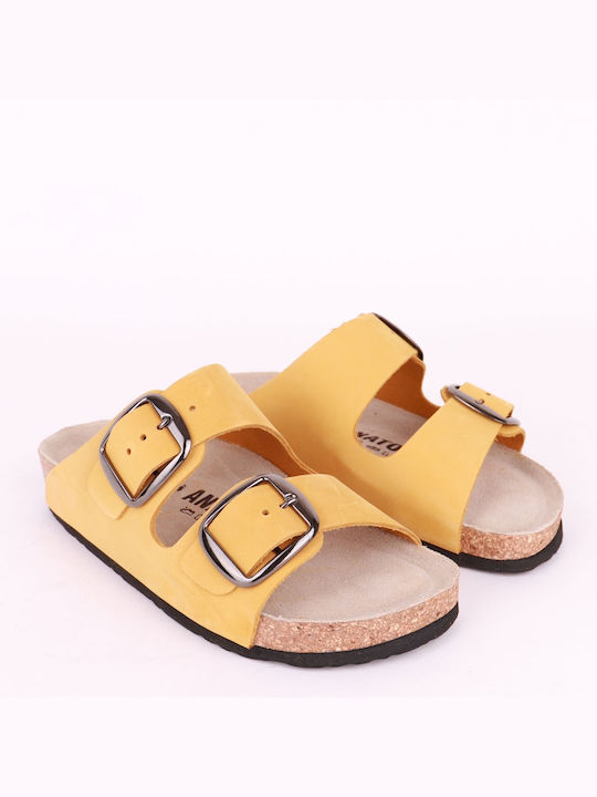 Comfort Way Shoes Women's Flat Sandals Anatomic in Yellow Color