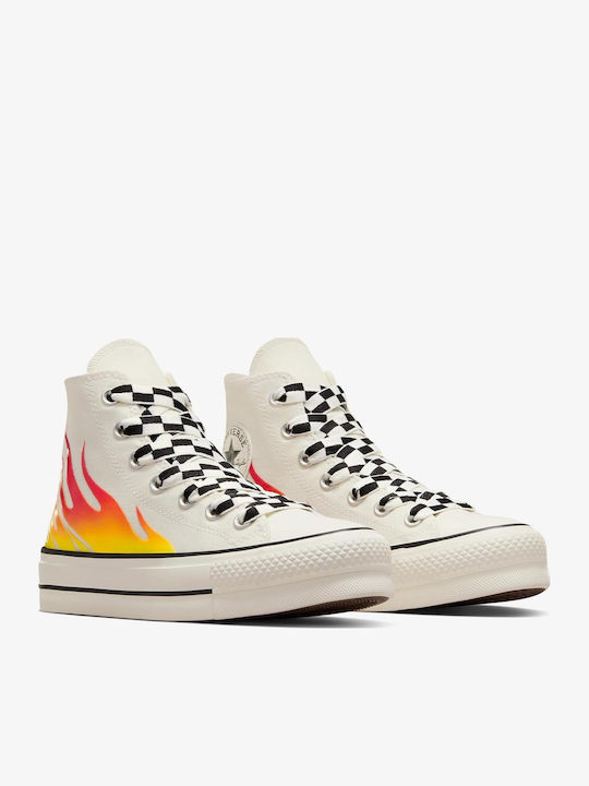 Chuck Taylor All Star Lift Platform Γυναικεία Μποτάκια Egret / Enamel Red / Black A07892C
