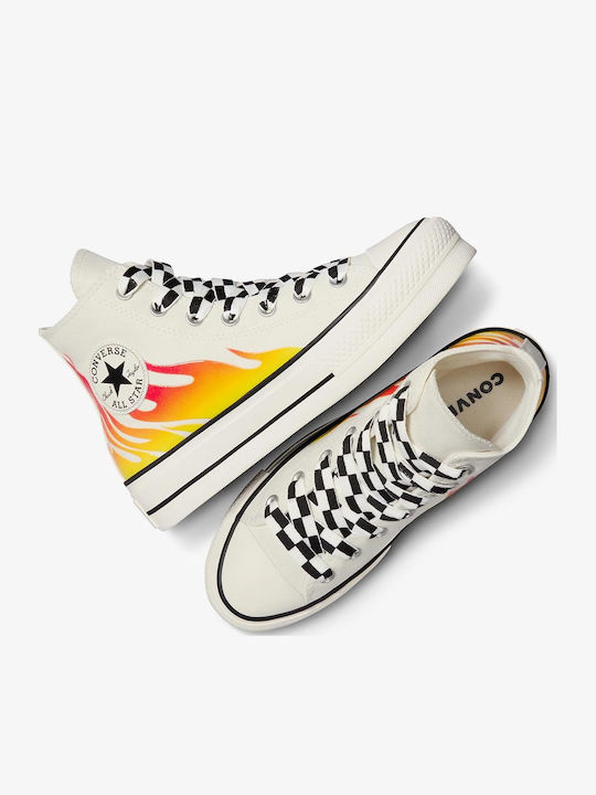 Chuck Taylor All Star Lift Platform Γυναικεία Μποτάκια Egret / Enamel Red / Black A07892C
