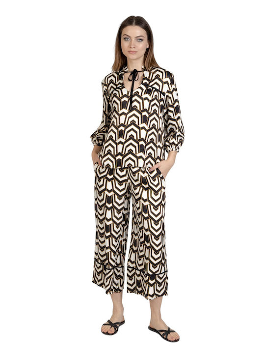 Dama Tesatura Capri Pantaloni MULTI
