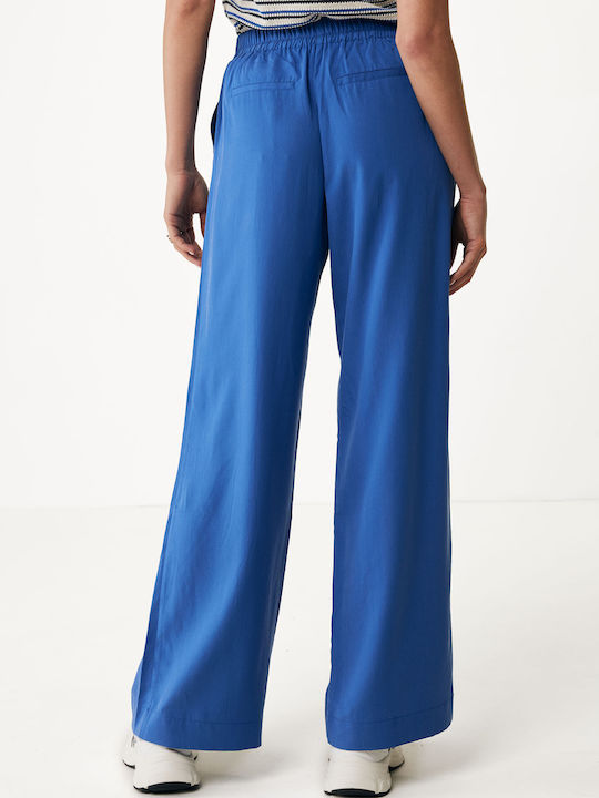 Mexx Damen Stoff Palazzo-Hose mit Gummizug Cobalt Blue