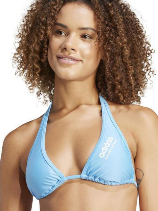 Bikini Set Triangle Top & Slip Bottom Neckholder with Adjustable Straps Light Blue
