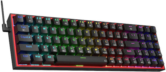 Redragon K628-RGB Pollux Gaming Μηχανικό Πληκτρολόγιο 75% με Custom Red διακόπτες και RGB φωτισμό (Αγγλικό US)