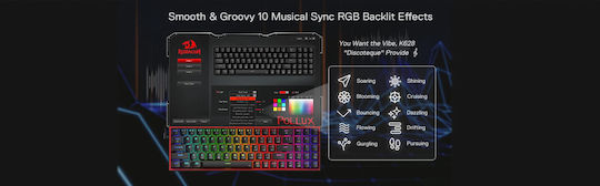 Redragon K628-RGB Pollux Gaming Μηχανικό Πληκτρολόγιο 75% με Custom Red διακόπτες και RGB φωτισμό (Αγγλικό US)