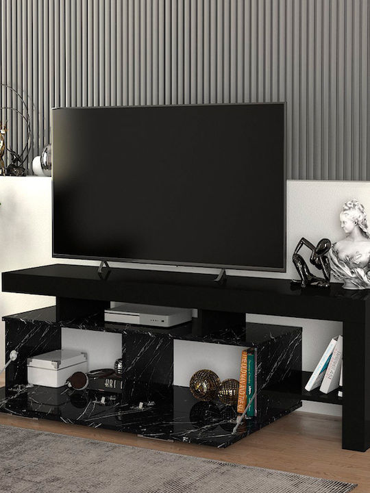 TV Stand Wooden Acnes Black L160xW40xH53cm