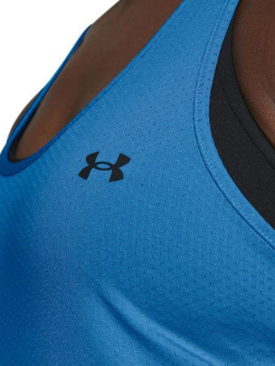 Under Armour Damen Sportlich Bluse Ärmellos Petrol Blue