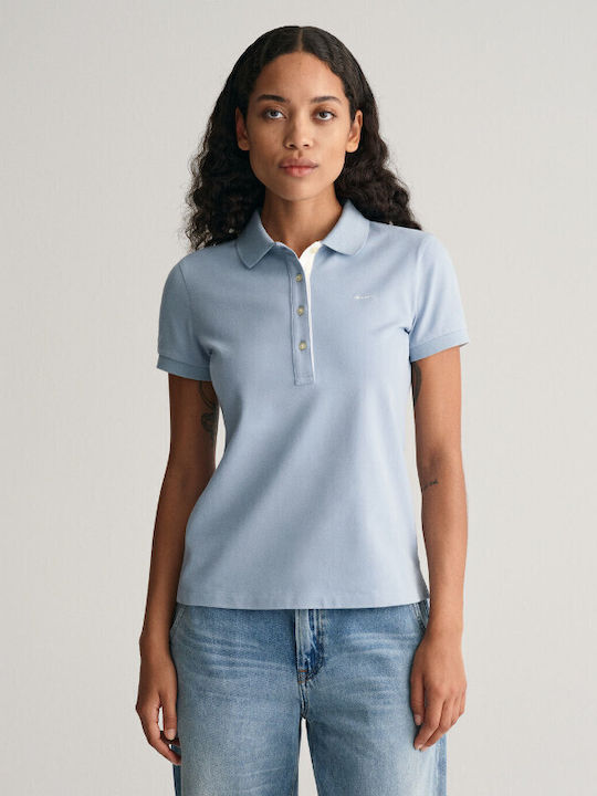 Gant Damen Polo Bluse Hellblau