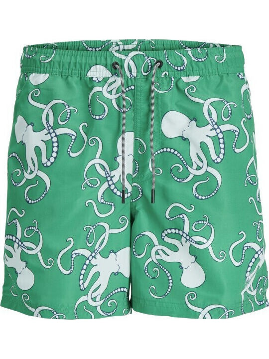 Men's Swimwear Shorts Green with Patterns