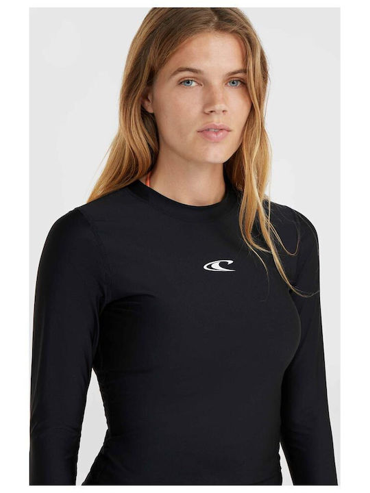 O'Neill Tricou De Protecție Solară Pentru Femei Mânecă Lungă Negru UPF 50+