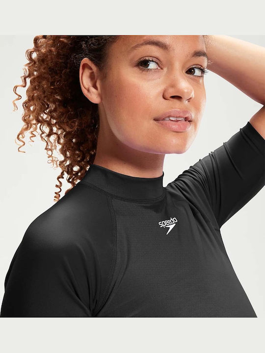 Speedo Tricou De Protecție Solară Pentru Femei Mâneci Scurte Protecție Solară UPF 40+ Negru