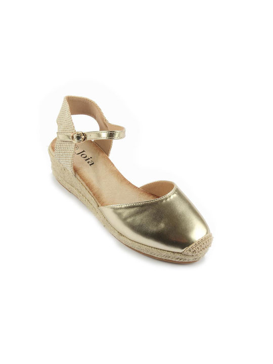 Fshoes Damenplattformen im Espadrilles-Stil Goldene