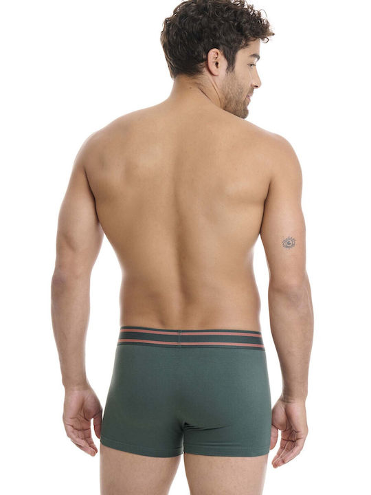 Boxer Ανδρικό Walk 2 Τεμάχια Μπλε Πρασινο Σκ.-κεραμιδι W1762-3