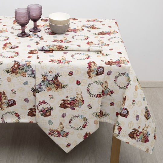 Dimeco Easter Tablecloth 40x180pcs in Beige color