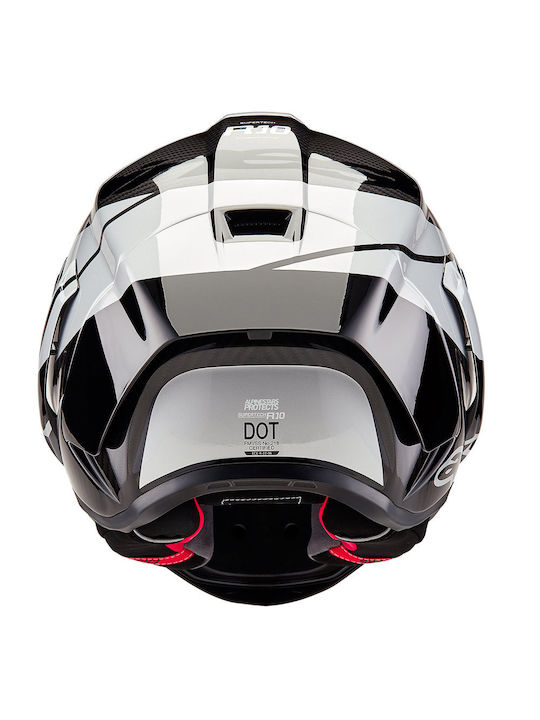 Alpinestars Supertech Element R10 Silver/ Carbon/ Black Κράνος Μηχανής Full Face ECE 22.06 με Pinlock