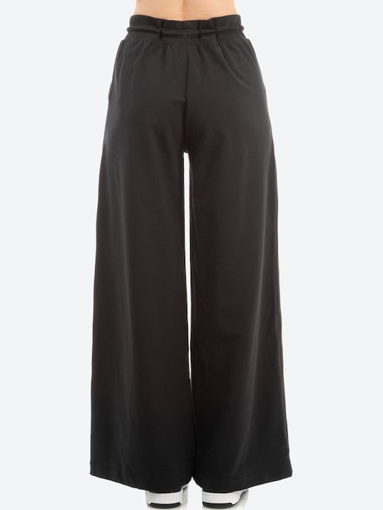 Benation Terry Wide Leg Hose Damen Sweatpants Schwarz