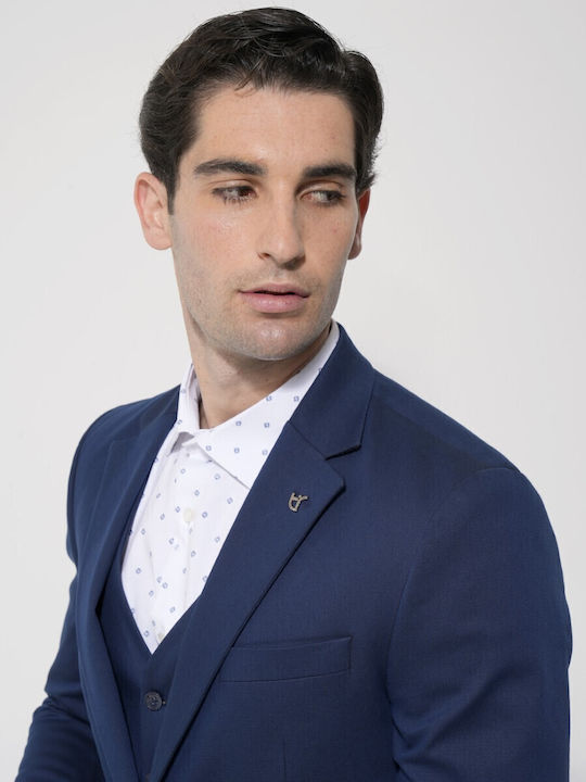 Vară Sacou bărbați cu croială strâmtă navy blue