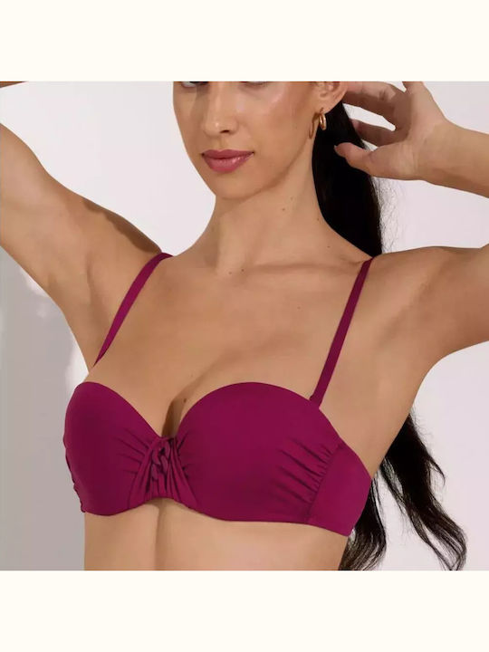 Strapless Bikini Top Μπορντό