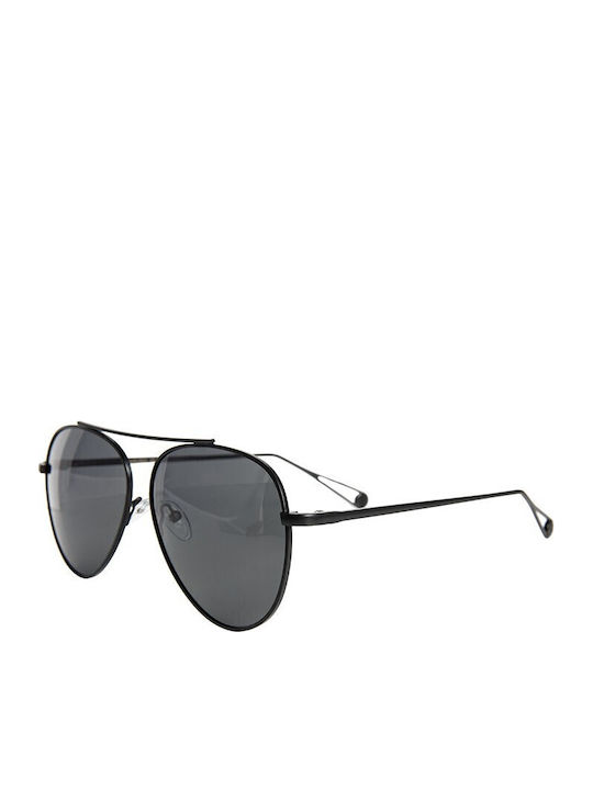 V-store Unisex Sonnenbrille mit Schwarz Metall Gestell und Schwarz Polarisiert Linse POL9533BLACK