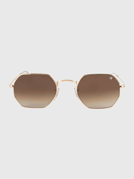 Brunotti Sunglasses with Gold Metal Frame and Brown Gradient Lens 2415560003-3550