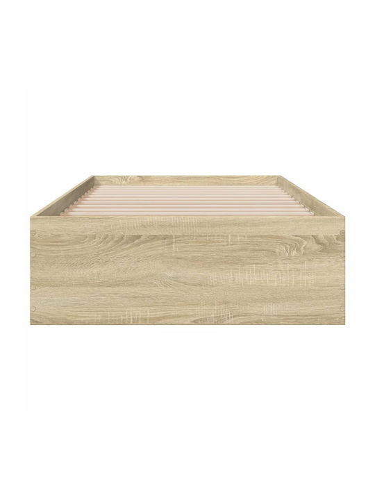 Betten Einzel Holz Beige mit Lattenrost für Matratze 75x190cm