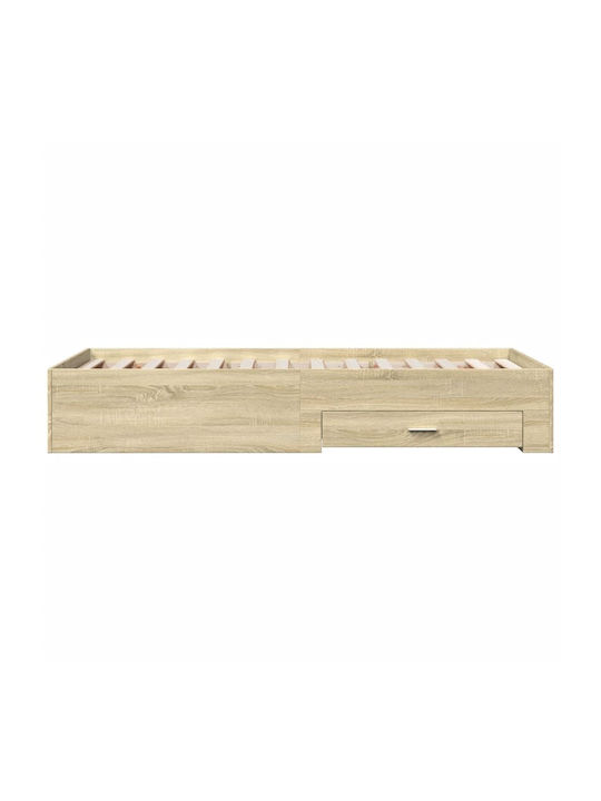 Betten Einzel Holz Beige mit Lattenrost für Matratze 75x190cm