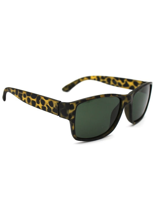 V-store Sunglasses with Brown Tartaruga Plastic Frame and Green Polarized Lens POL4061ANIMALPRINT