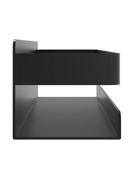 vidaXL Επιτοίχια Ραφιέρα Μπάνιου Πλαστική 23x6.5x6cm Μαύρη
