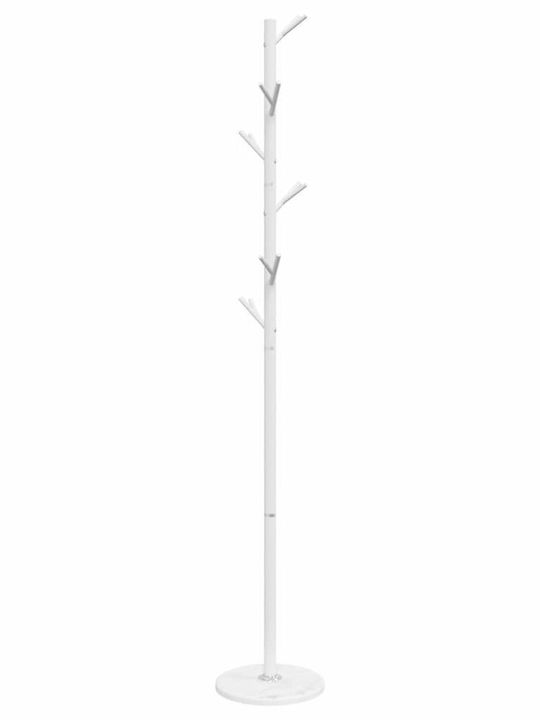 vidaXL Καλόγερος Μεταλλικός Λευκός 29x29x172cm