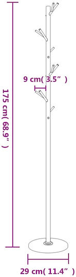 vidaXL Καλόγερος Μεταλλικός Λευκός 29x29x172cm
