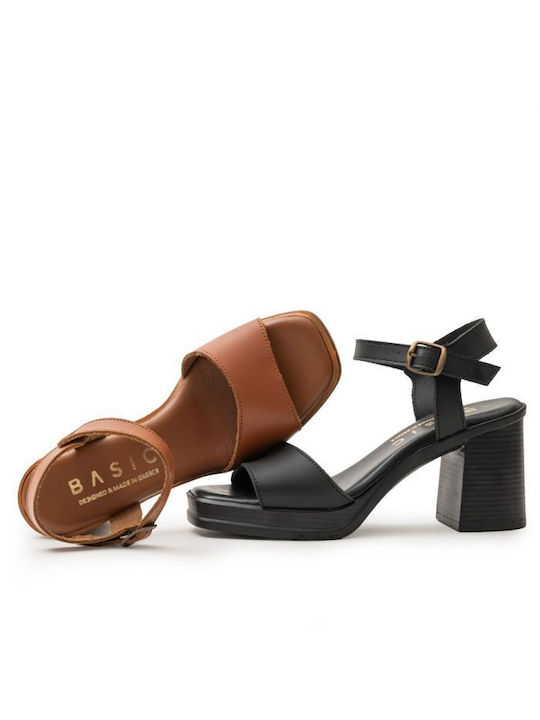 Basic Leather Women's Sandals Black