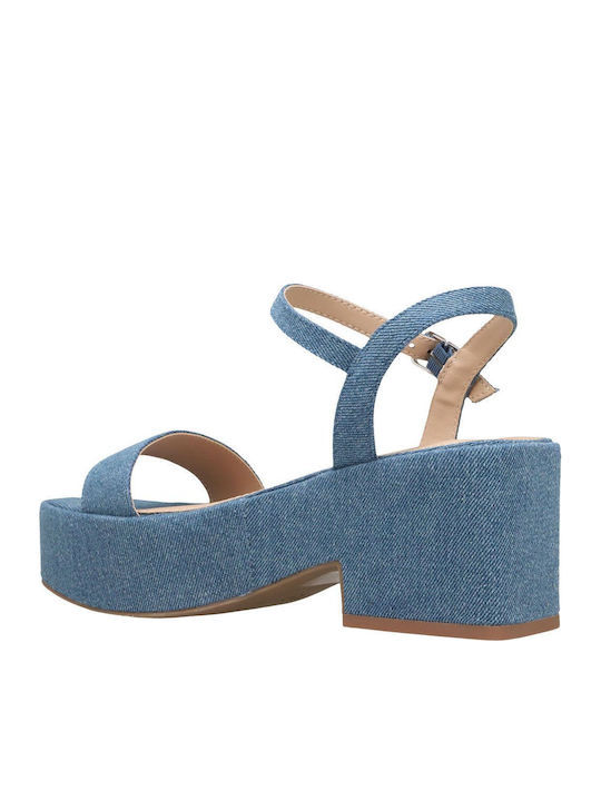 Stoff Sandalen Blau
