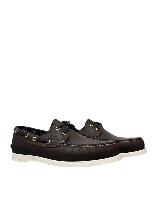 Men's Leather Boat Shoes Brown