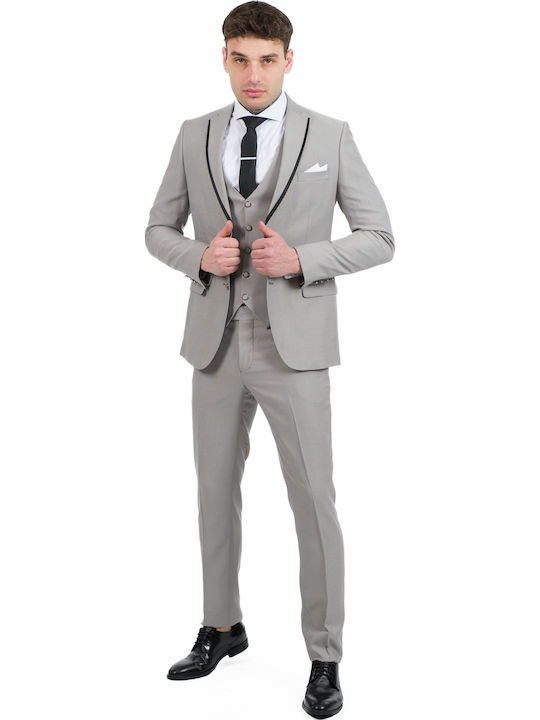 Herrenanzug mit Weste Grey