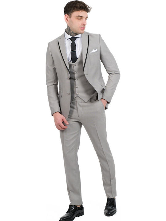 Herrenanzug mit Weste Grey