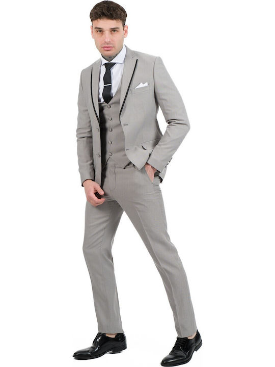 Herrenanzug mit Weste Grey