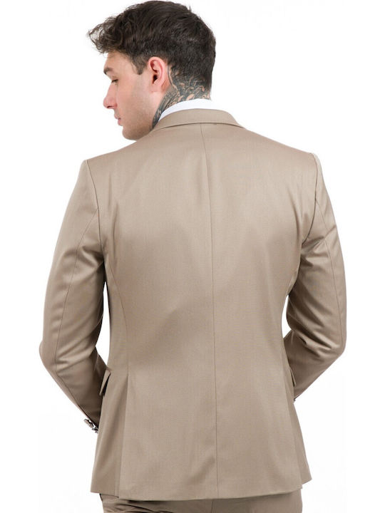Herrenanzug mit Weste Beige